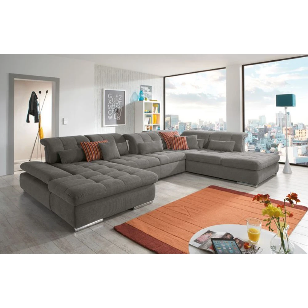 Kampinė sofa Santa Fe su miego funkcija ir patalynės dėžėmis, POCO gamintojas