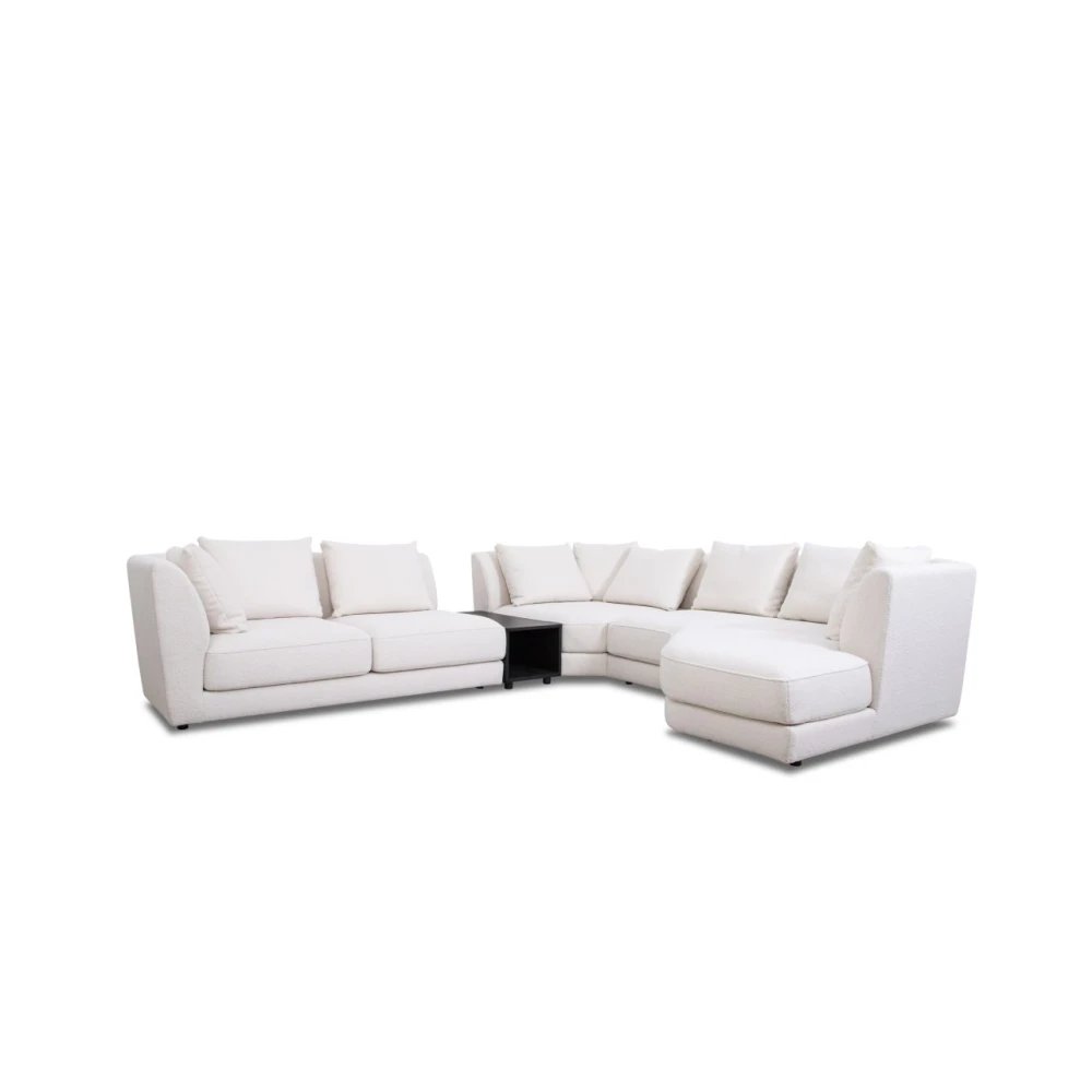 Kampas NOI – moderni kampinė sofa su lenktomis linijomis ir moduliniu dizainu