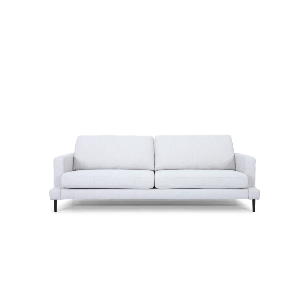 Sofa Dodger – modernaus dizaino sofa su tiesiomis linijomis ir aukštomis kojelėmis, be miego funkcijos
