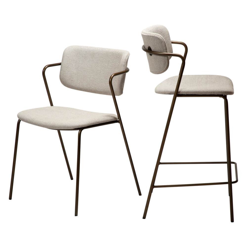 zed chair and zed counter stool cashmere boucle w antique brass legs 100103117 10 1
