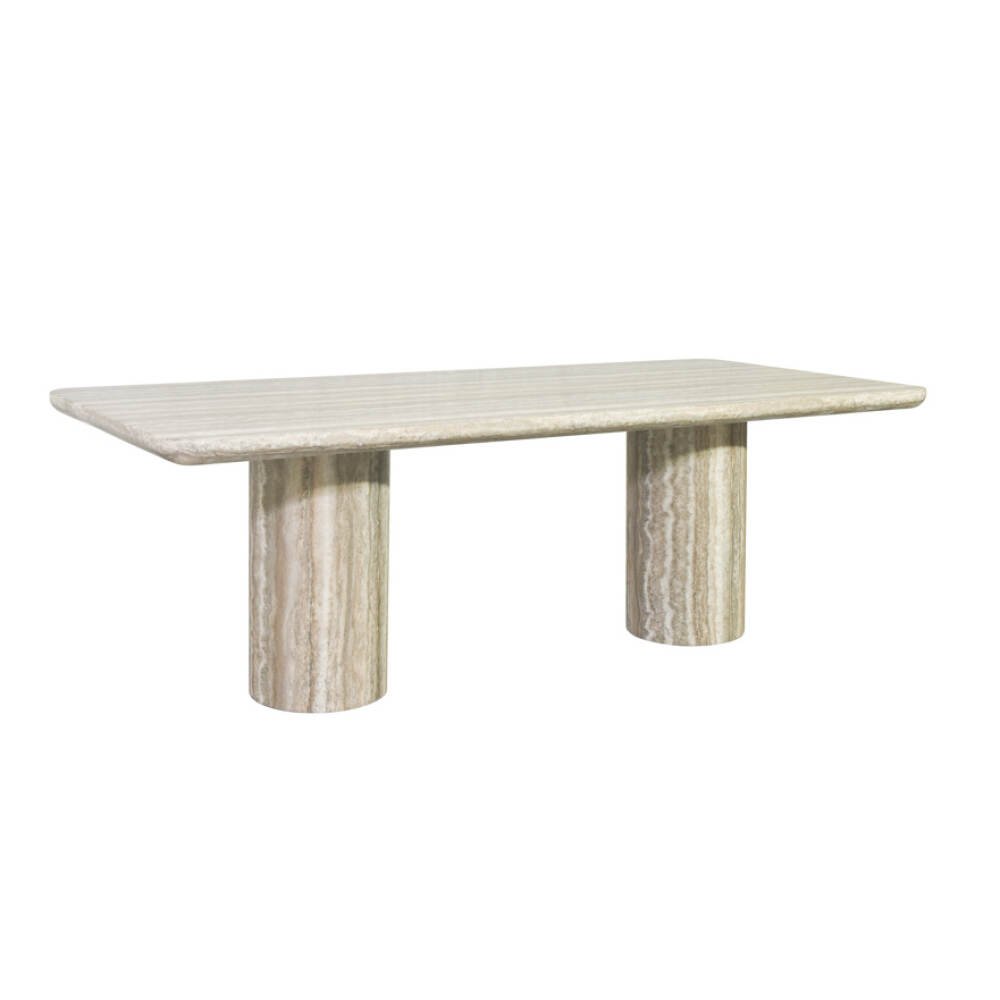 Valgomojo stalas Nebula grey 225 faux travertine