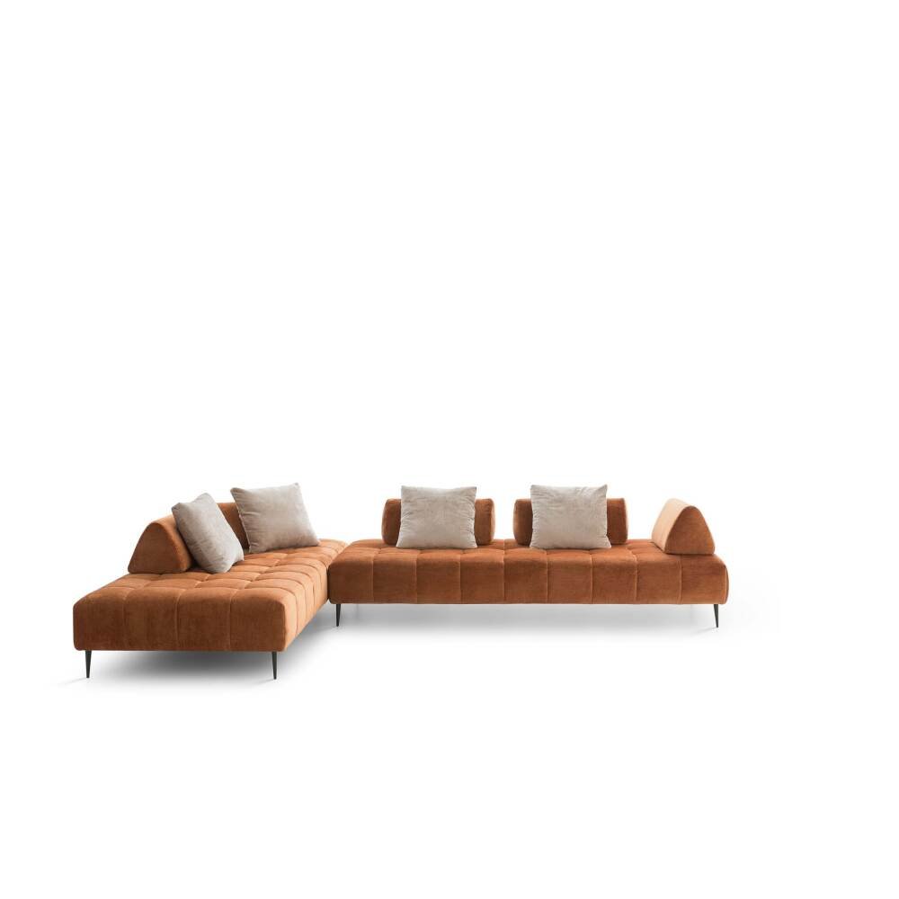 Modulinė sofa Bowie su dygsniuotu dizainu, aukštomis kojelėmis ir stumdomais atlošais – kolekcija Bubble