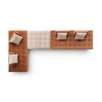 Modulinė sofa Bowie su dygsniuotu dizainu, aukštomis kojelėmis ir stumdomais atlošais – kolekcija Bubble