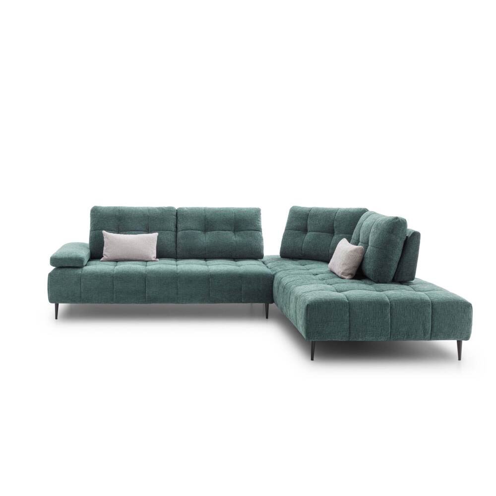 Modulinė sofa Joplin su apvaliu dizainu, stumdomais atlošais ir reguliuojamais porankiais – kolekcija Bubble