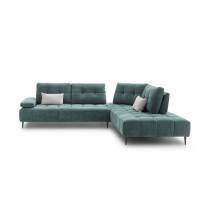 Modulinė sofa Joplin su apvaliu dizainu, stumdomais atlošais ir reguliuojamais porankiais – kolekcija Bubble