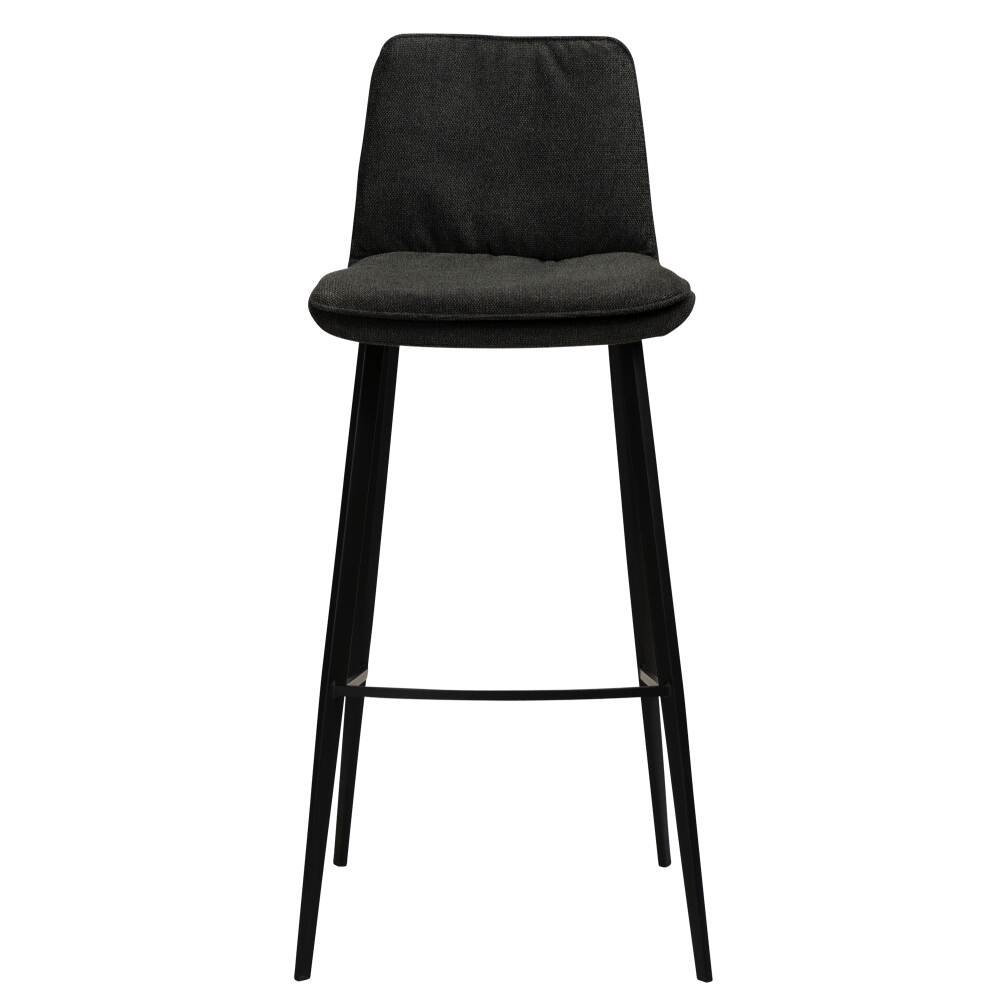 fierce bar stool crow black fabric with black metal legs 200650140 02 front