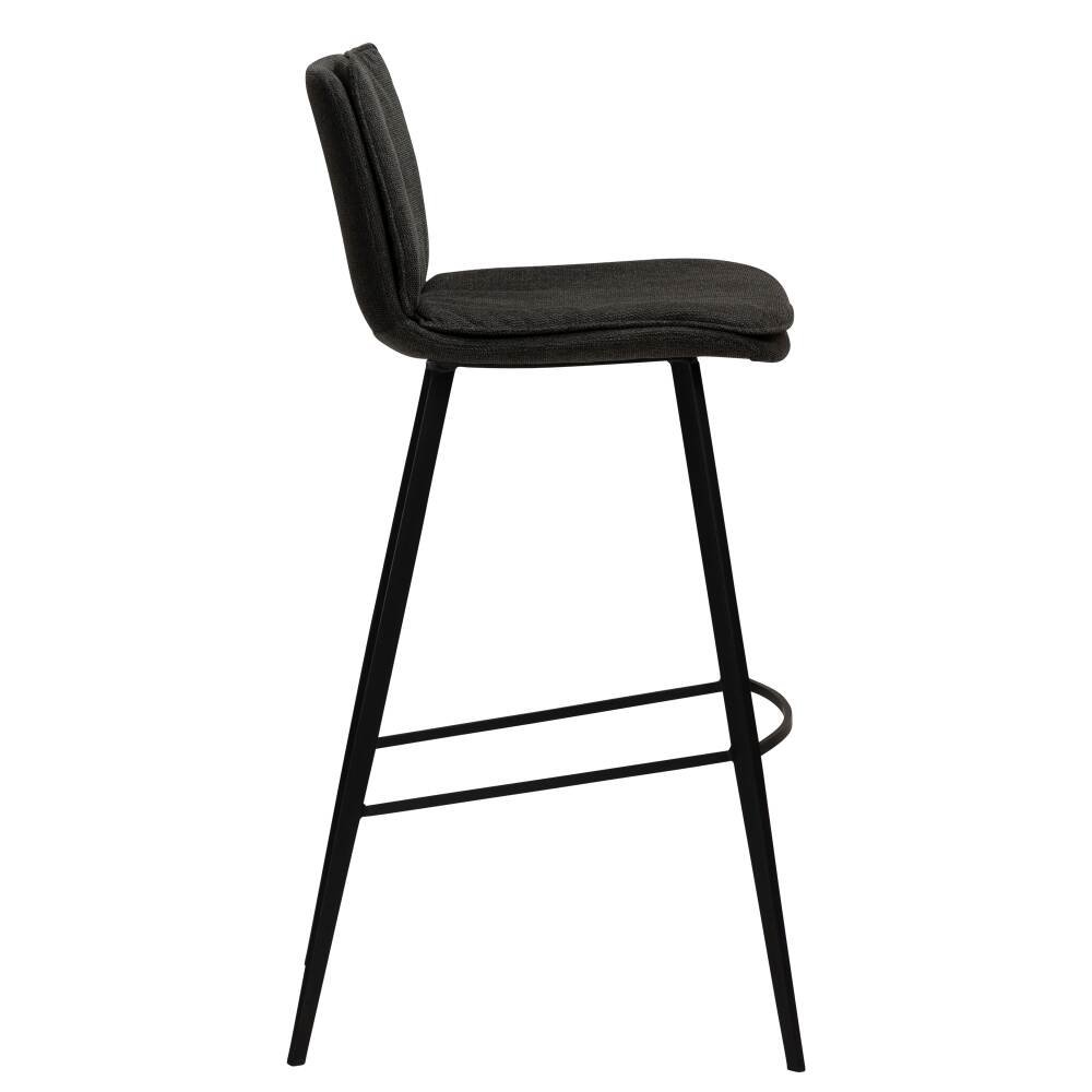 fierce bar stool crow black fabric with black metal legs 200650140 03 profile