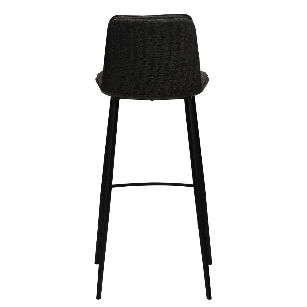 fierce bar stool crow black fabric with black metal legs 200650140 04 back