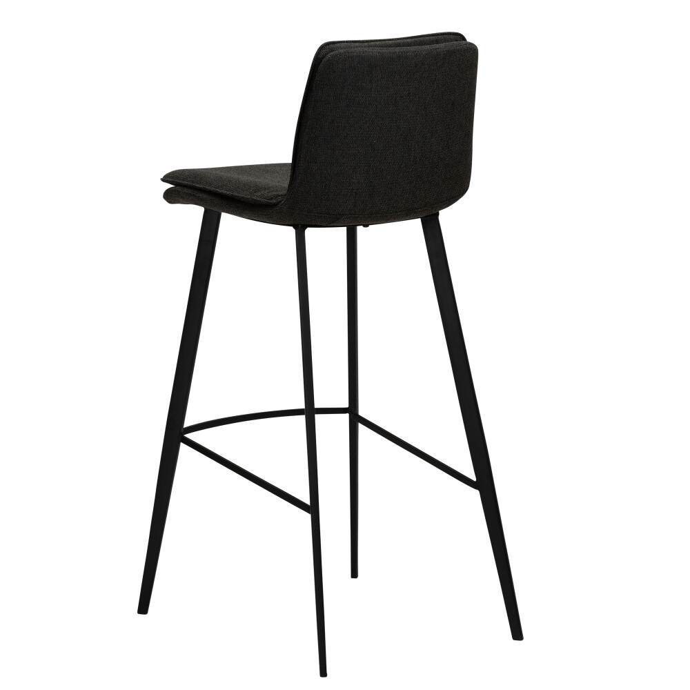 fierce bar stool crow black fabric with black metal legs 200650140 05 back angle
