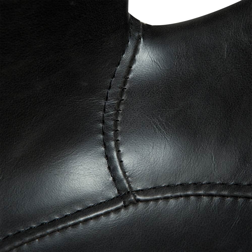 gaia bar stool vintage black art leather with black conical metal legs crib5 200200200 06 detail1