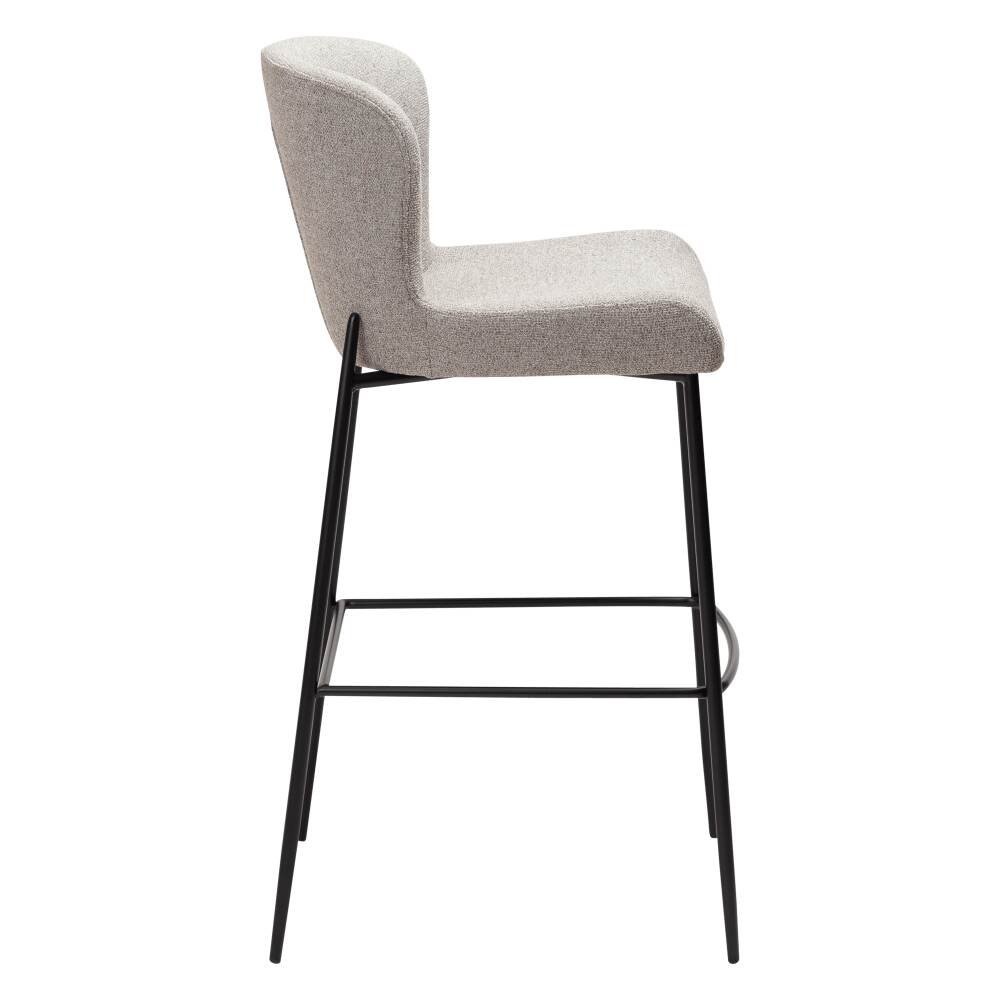 glam bar stool pebble earth boucle fabric with black metal legs 200206105 03 profile