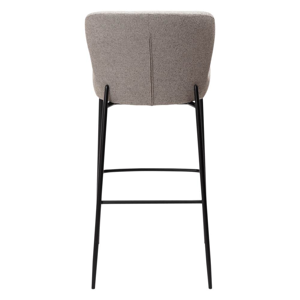 glam bar stool pebble earth boucle fabric with black metal legs 200206105 04 back