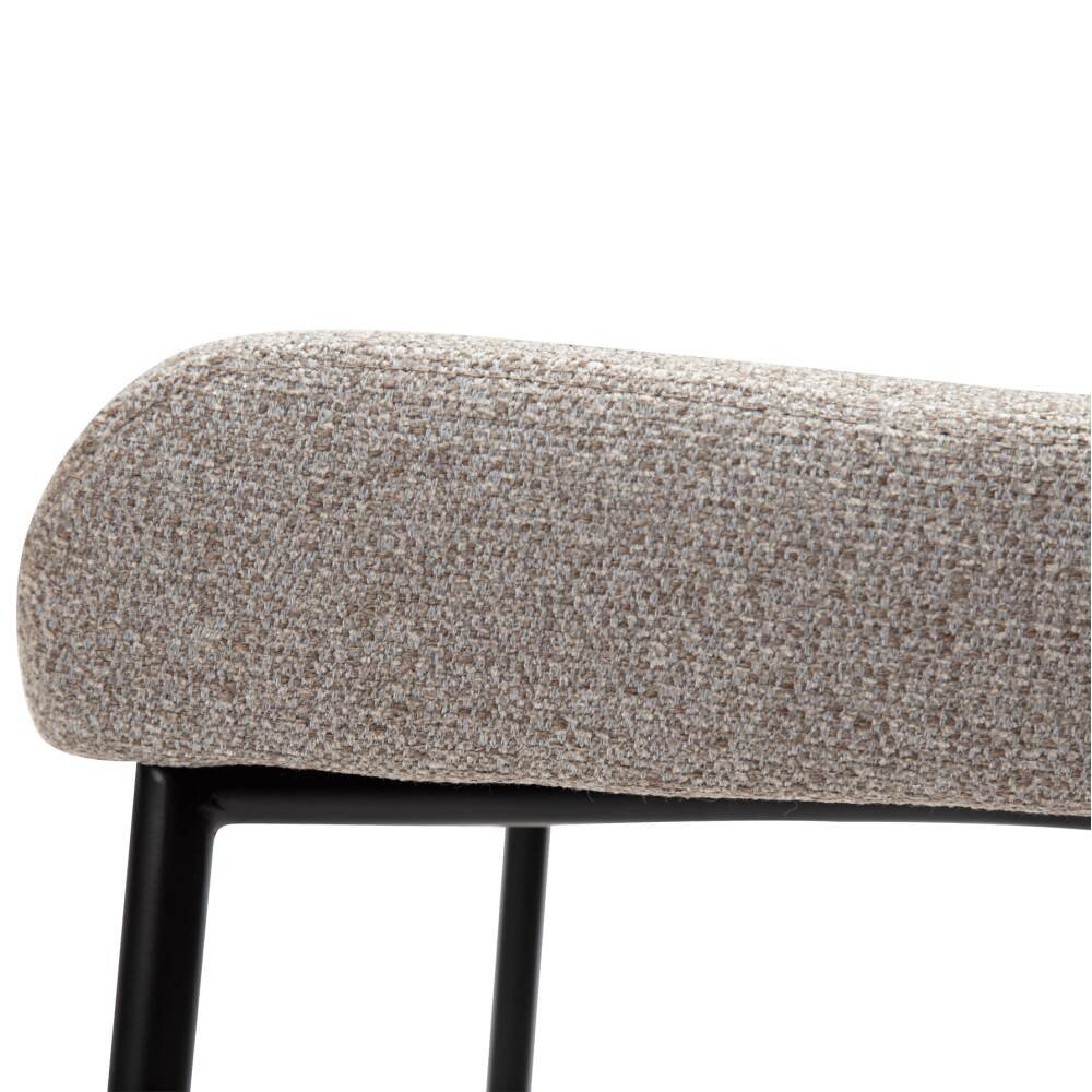 glam bar stool pebble earth boucle fabric with black metal legs 200206105 07 detail2