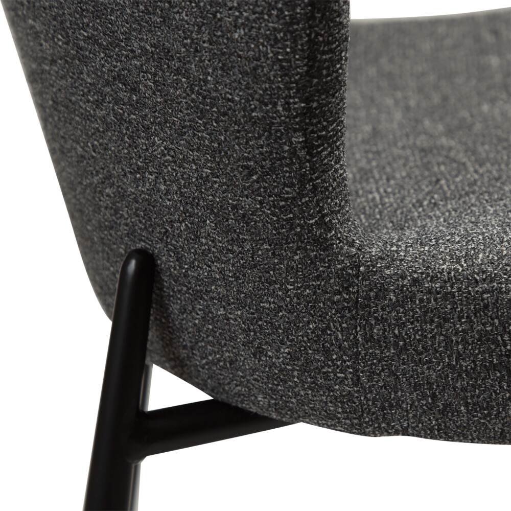 glam bar stool pebble grey boucle fabric with black metal legs 200206102 07 detail2