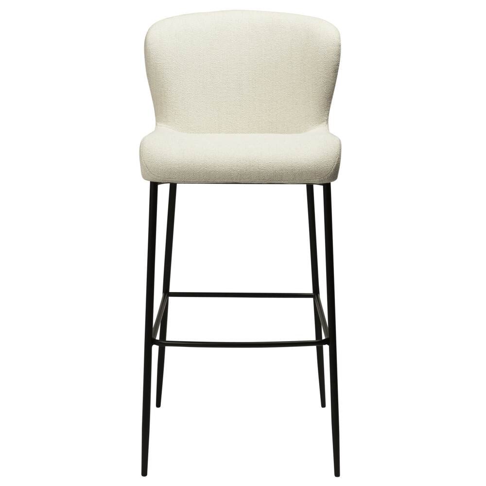 glam bar stool simply beige boucle fabric with black metal legs 200206106 02 front