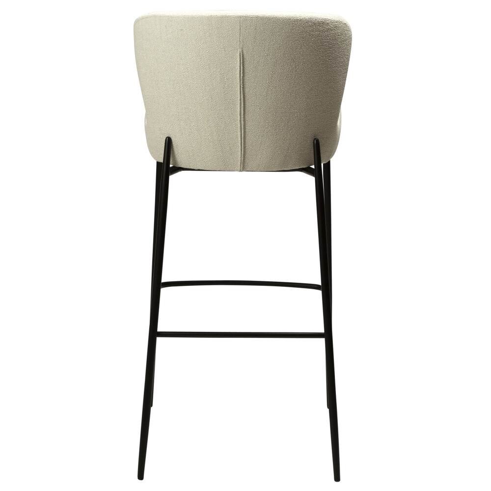 glam bar stool simply beige boucle fabric with black metal legs 200206106 04 back