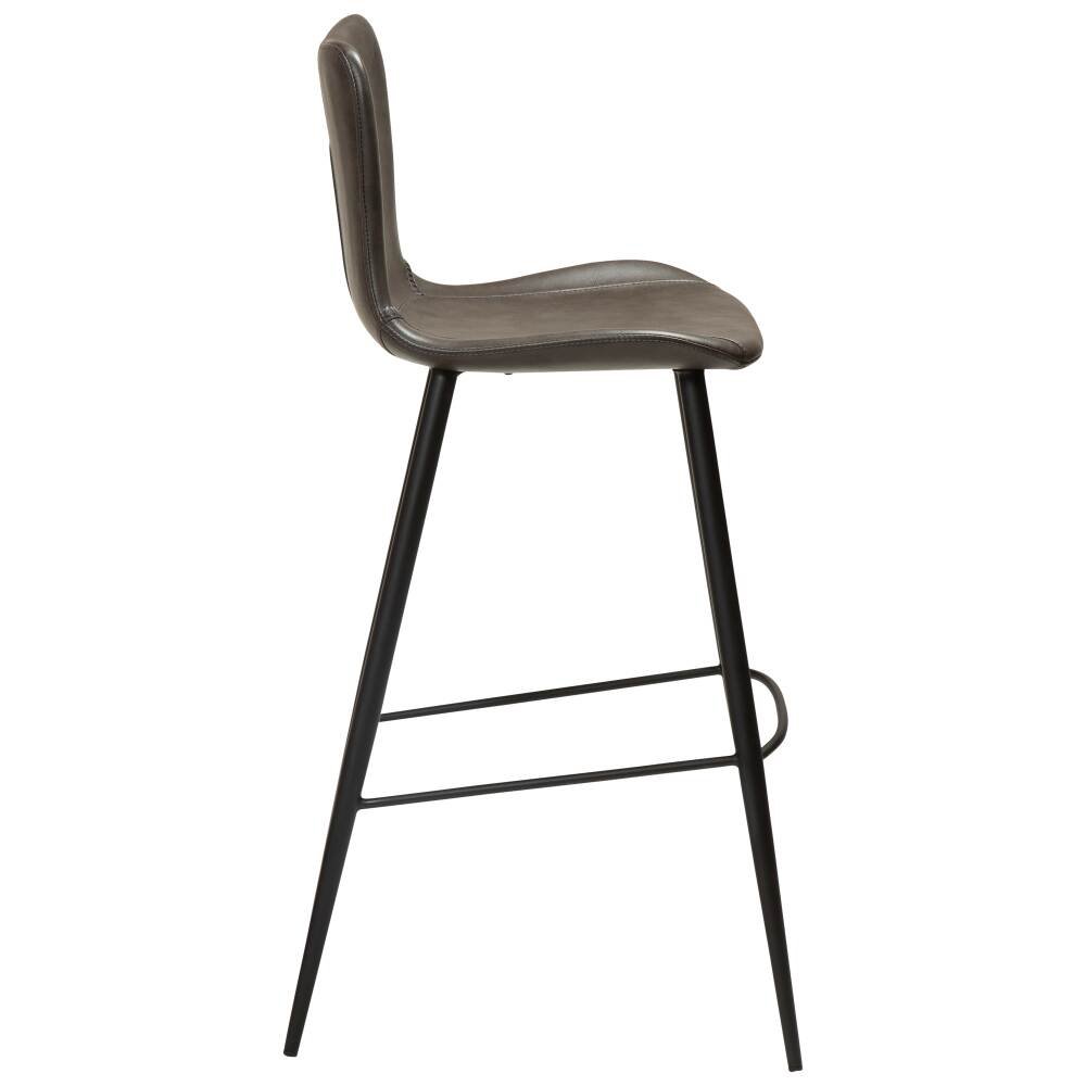 medusa bar stool vintage grey art leather with black conical metal legs 200600940 03 profile