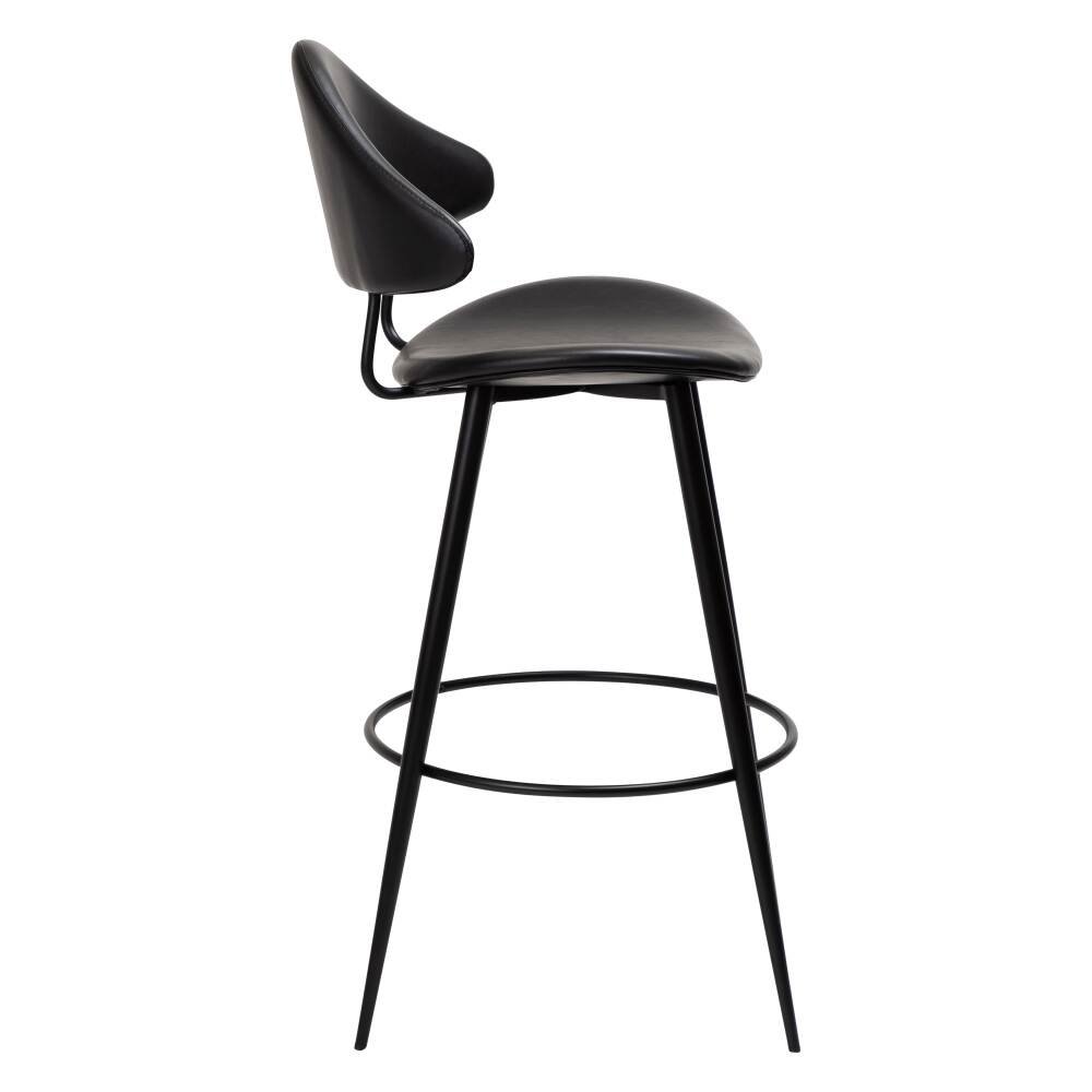 napoleon bar stool vintage black art leather with black metal legs 200204100 03 profile