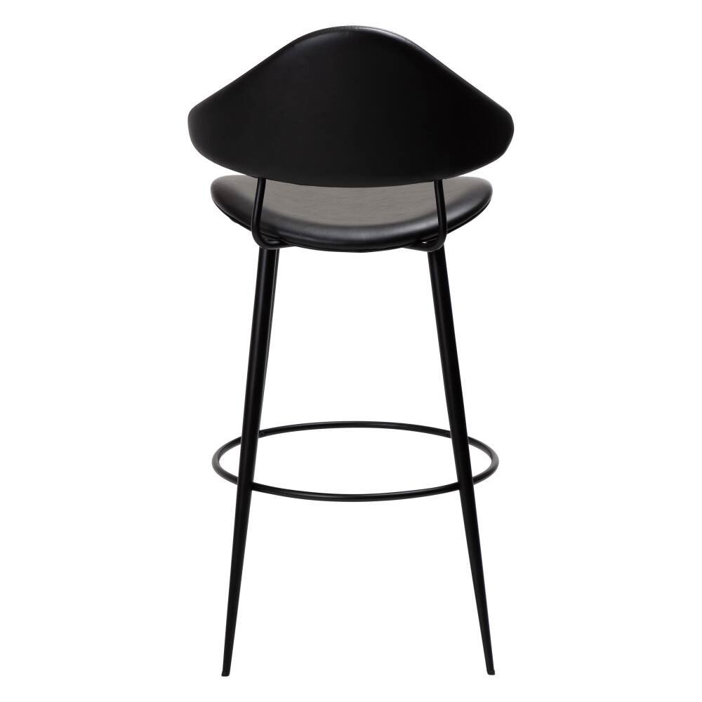 napoleon bar stool vintage black art leather with black metal legs 200204100 04 back