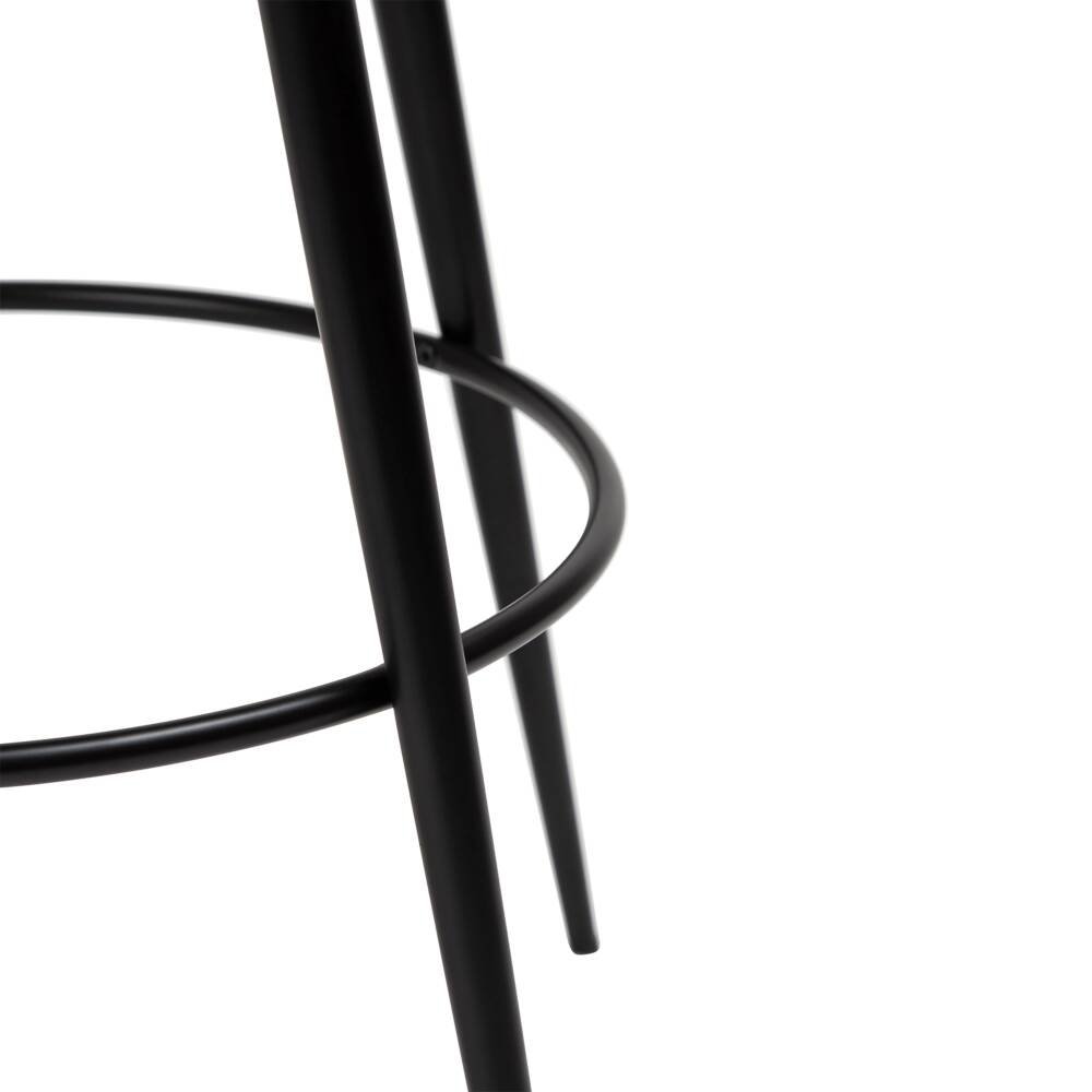 napoleon bar stool vintage black art leather with black metal legs 200204100 09 detail4