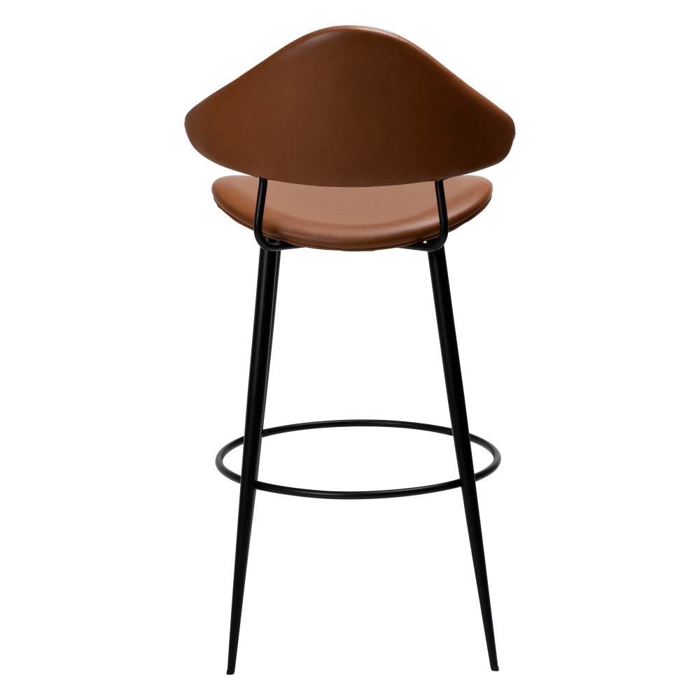 napoleon bar stool vintage light brown art leather with black metal legs 200204101 04 back