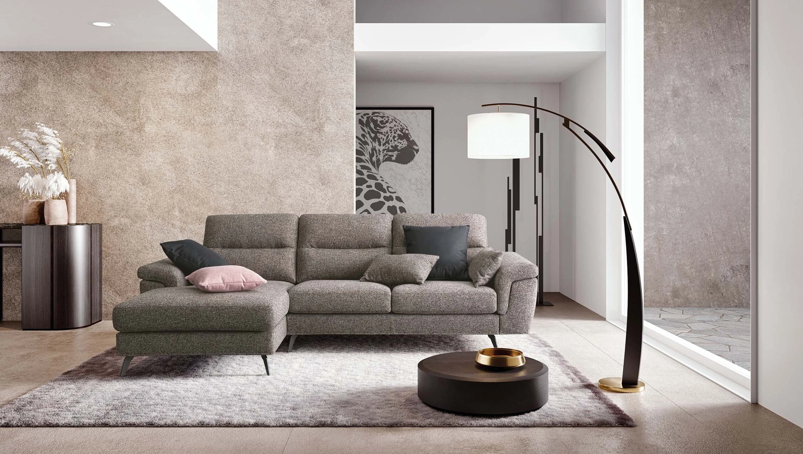 Kampinė sofa CUPIDO 2 Kampinė sofa CUPIDO su ištraukiamu pakoju
