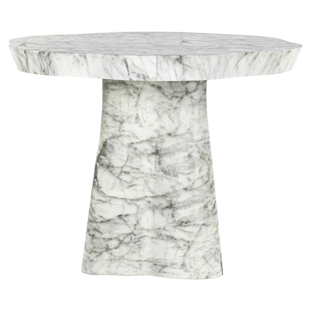 Outdoor dining table Rockyard white marble look 100Ø